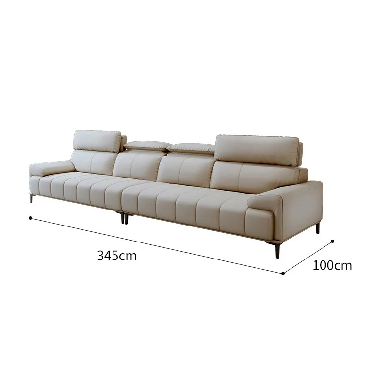 

Key cream wind cat claw leather straight row sofa, casual light luxury Internet celebrities ins leather sofa