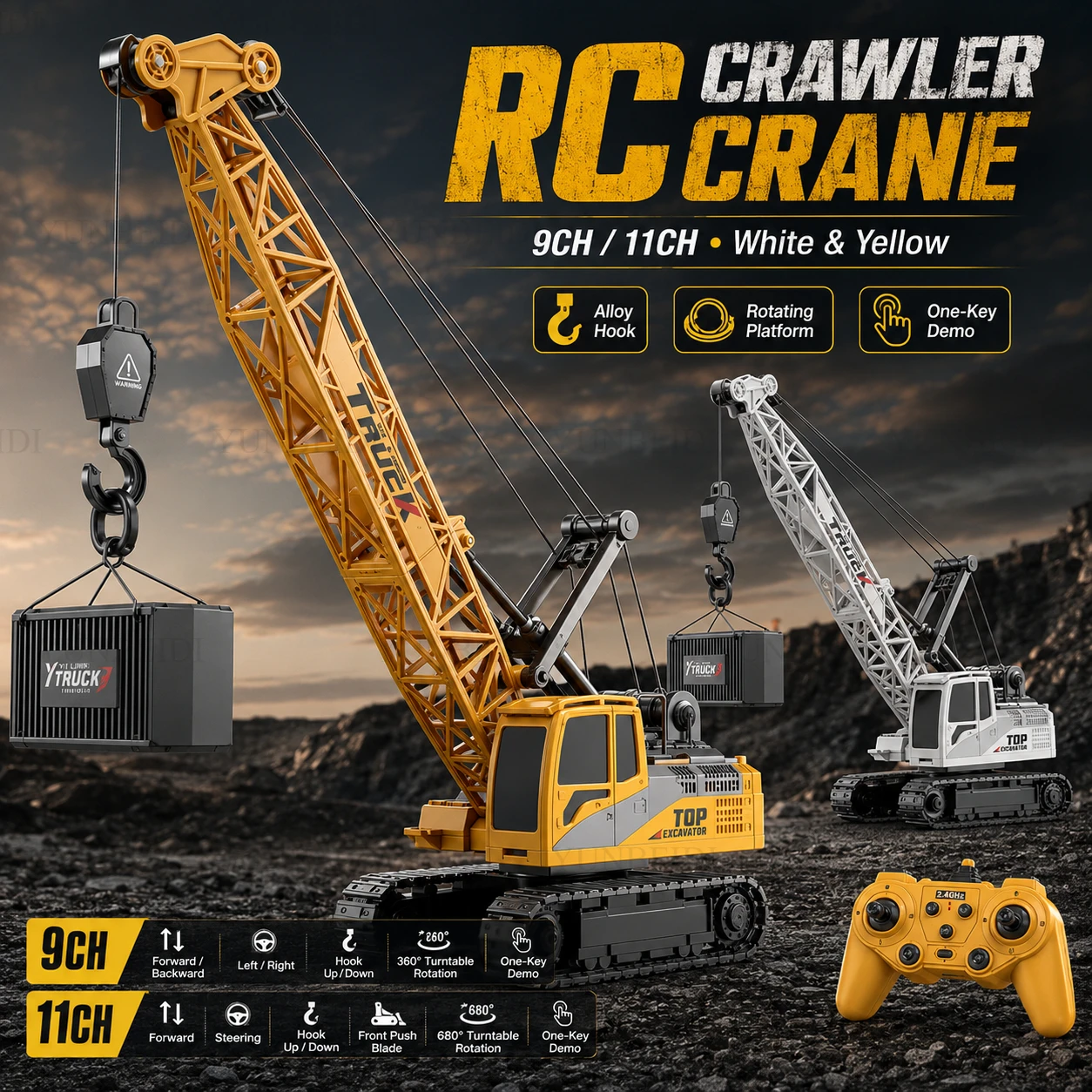 Grúa de Control Remoto 9CH/11C - Crane Claw Motor reseña y precio