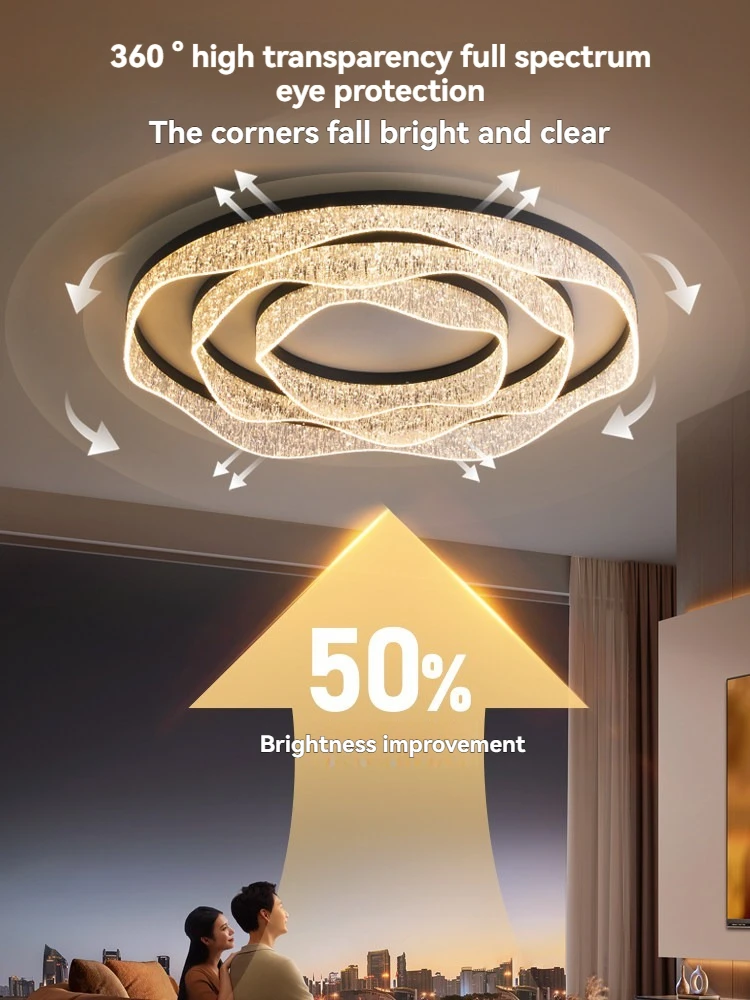 High-End Modern LED Ceiling Light, Round Minimalist Flush Mount, Luxury Living Room Hall Chandelier