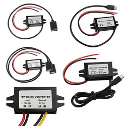 防水電源モジュールDC-DC,メスコンバーター,タイプc,デュアルUSB,オープンワイヤーコネクタ,USB-A, 12v,24v〜5v