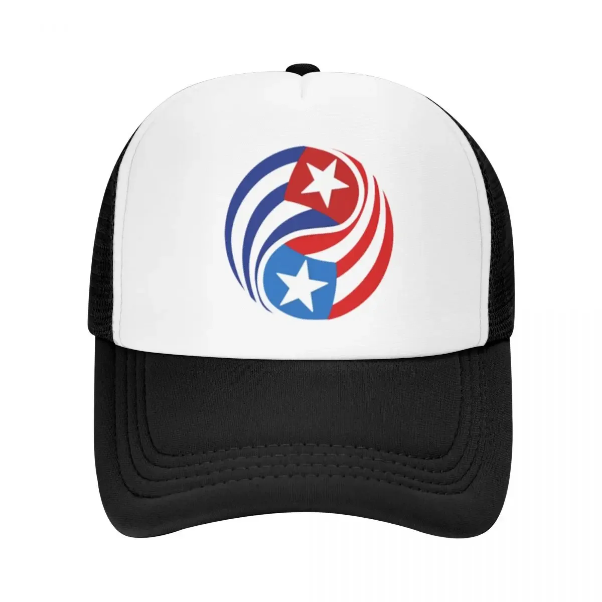 Puerto Rican And Cuban Flags Adjustable Mesh Baseball Cap For Women Beach Snapback Caps Four Seasons Street Dance Hats