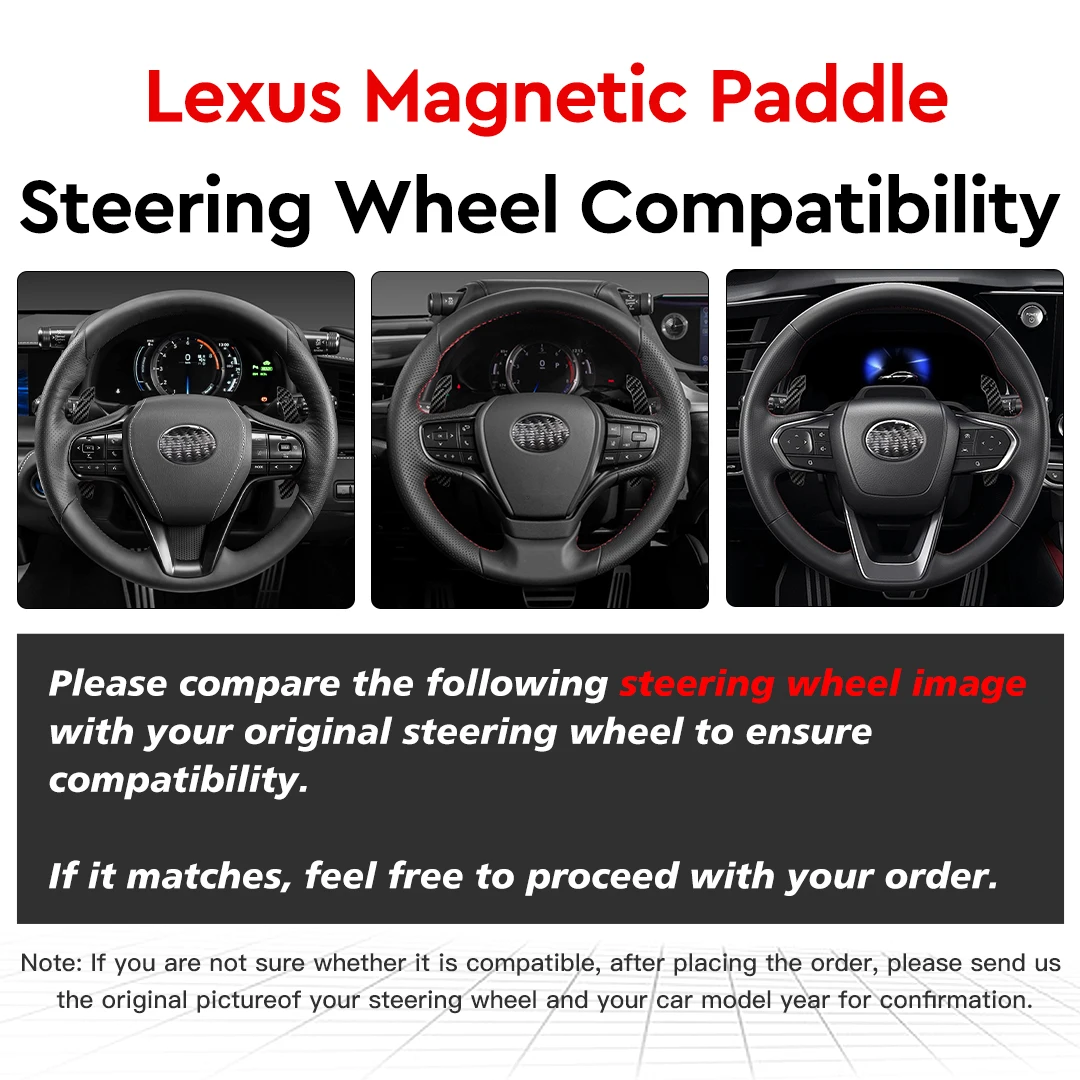 Compatible for Lexus UX200 ES300 ES350NX 350RX Steering Wheel Shift Paddle Magnetic Carbon Fiber Paddle Shifter