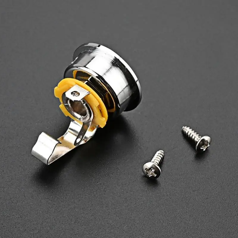 652F Electric Guitar Chrome Socket Plate Screws Set for 6.35mm Plug Electrosocket Recessed Electric Guitar Parts