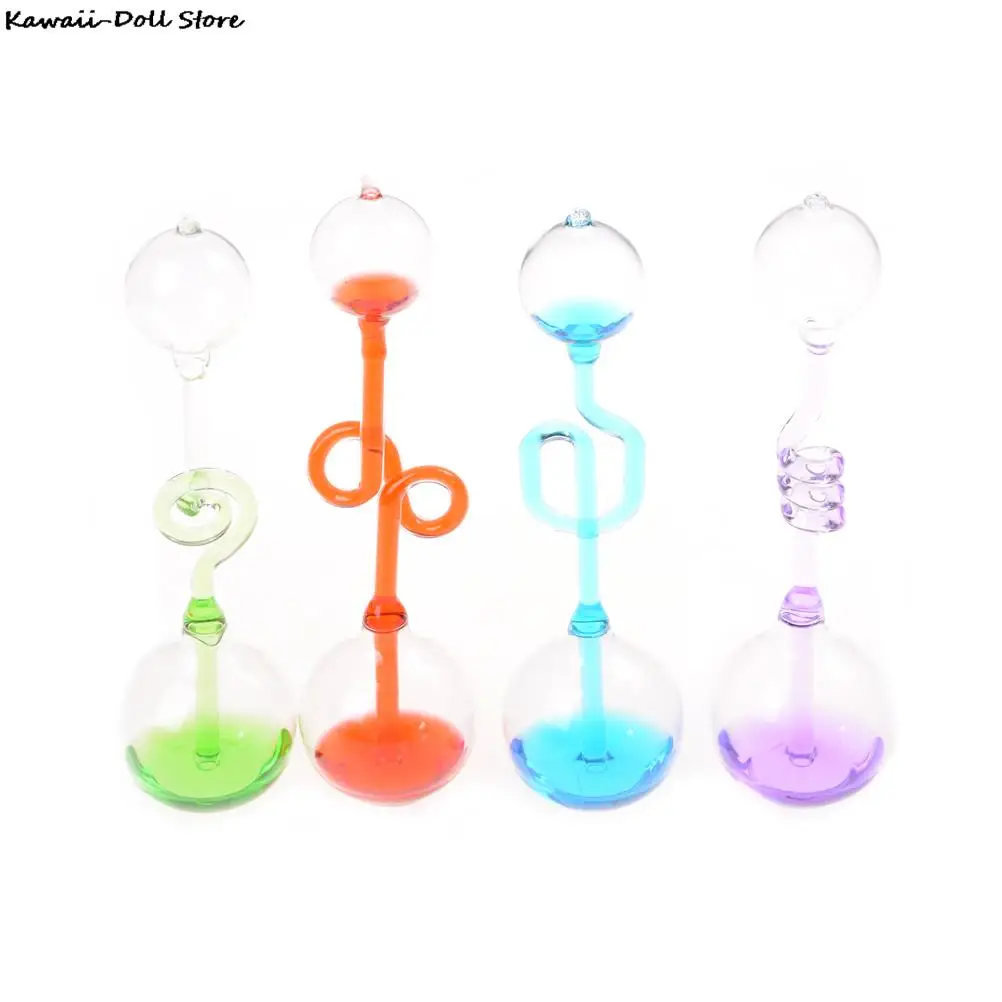 1 Pcs Kids Children Educational Toys Science Energy Museum Toy Love Meter Hand Boiler Thermometer Spiral Glass Dool House