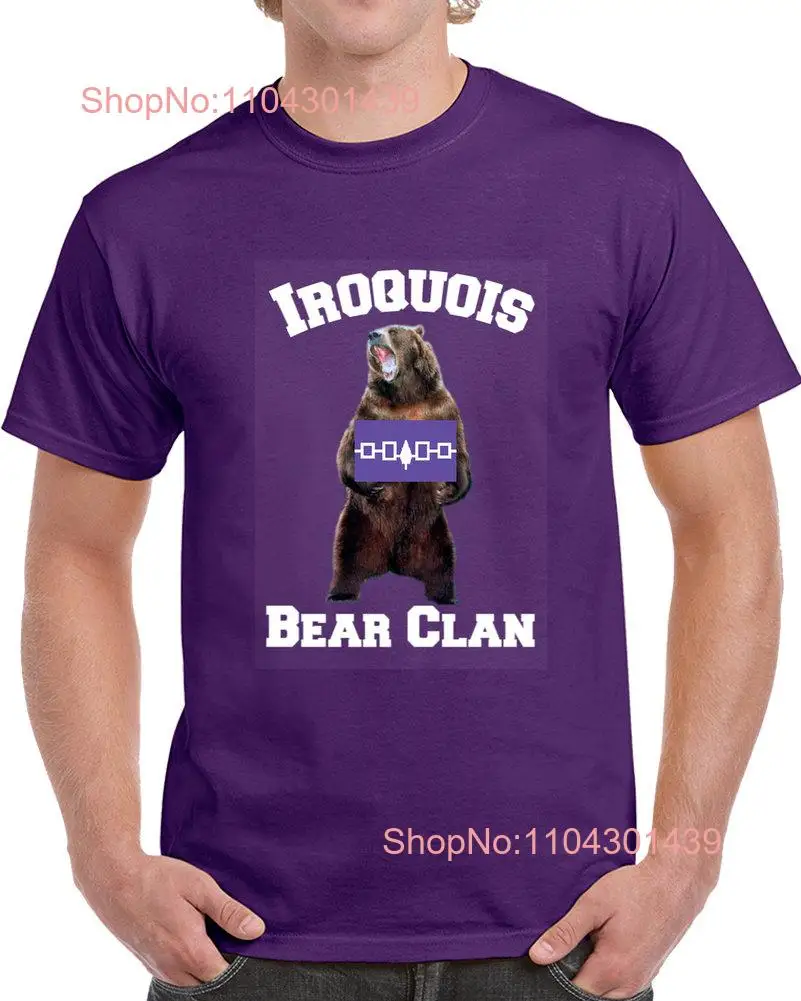 Iroquois Bear Clan 2  T Shirt Large White Letters long or short sleeves