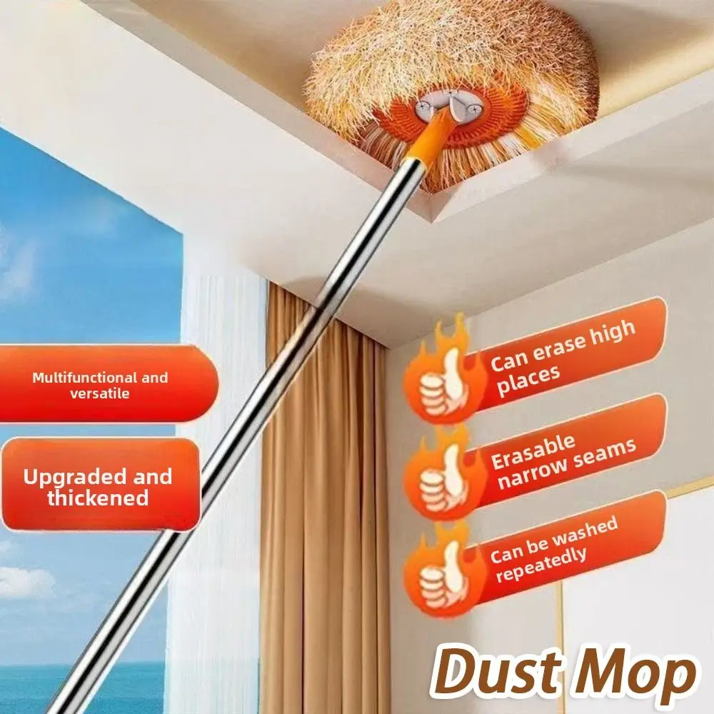 Durable Flexible Rotating Sunflower Mop Dust Removal Reusable Wall Mop High-rise Cleaning Wet And Dry Floor Mop for Wall Ceiling