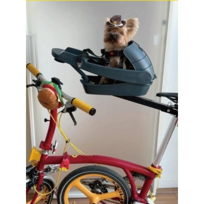 Por Foldle Pet Bicycle Safety Seat Cer for Small Medium Dog Cycling Trip