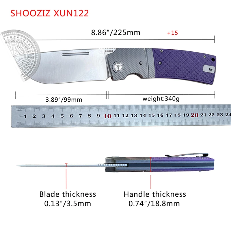 SHOOZIZ XUN122 세라믹 볼 베어링 미니 포켓 나이프, 14C28N 스틸 블레이드, 야외 캠핑 EDC 도구, 접이식 나이프