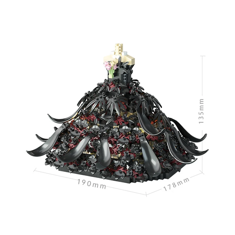 ชุดแต่งงานสีดำ/ขาว ตัวต่อบล็อกไมโครพาร์ติเคิล แบบประกอบเอง ของตกแต่งโต๊ะทำงาน สาวแสนหวาน ของขวัญวันวาเลนไทน์ MZ418