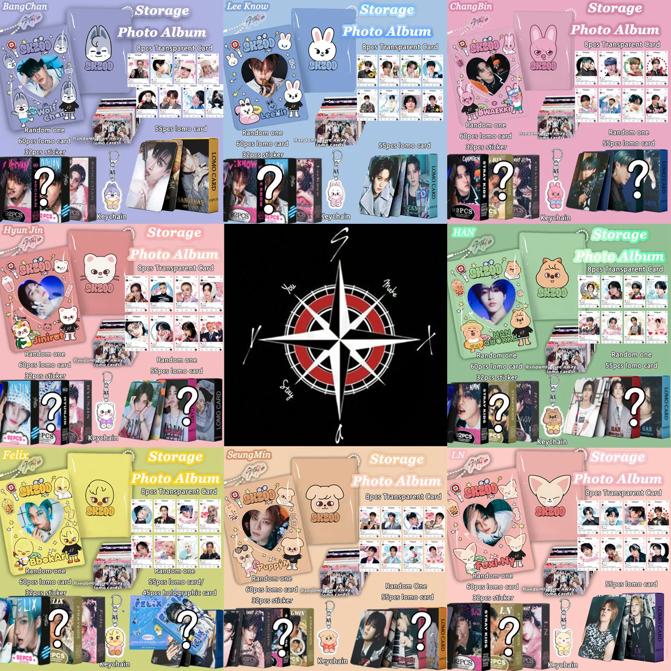 

Stray Kids SET, SKZOO&KARMA&DO IT ,Photo Album Gift Set, K-Pop Photocard Binder with Keychain & Lomo Cards, STAY Fan Collectible