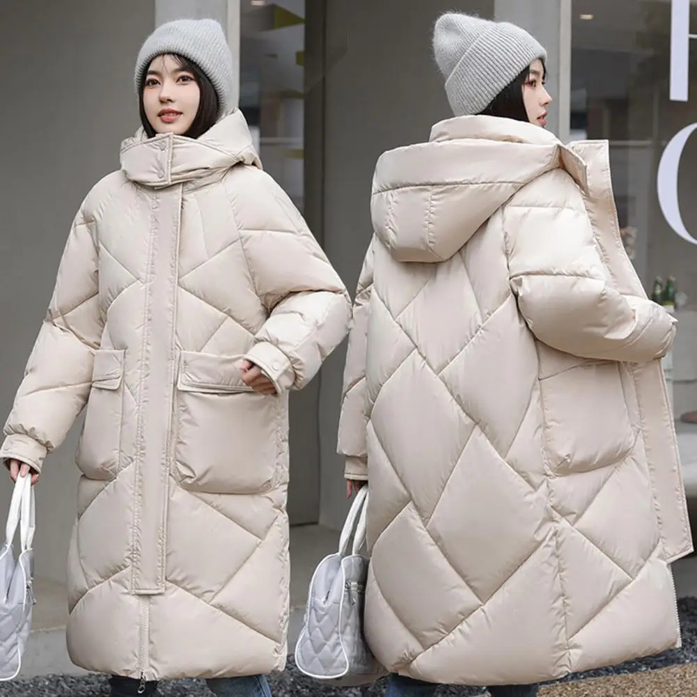 2024 New Down Coats New Long-style Cotton Dress Korean Version Large Size Korean Fashion Jackets Winter Heat Parka Feminina