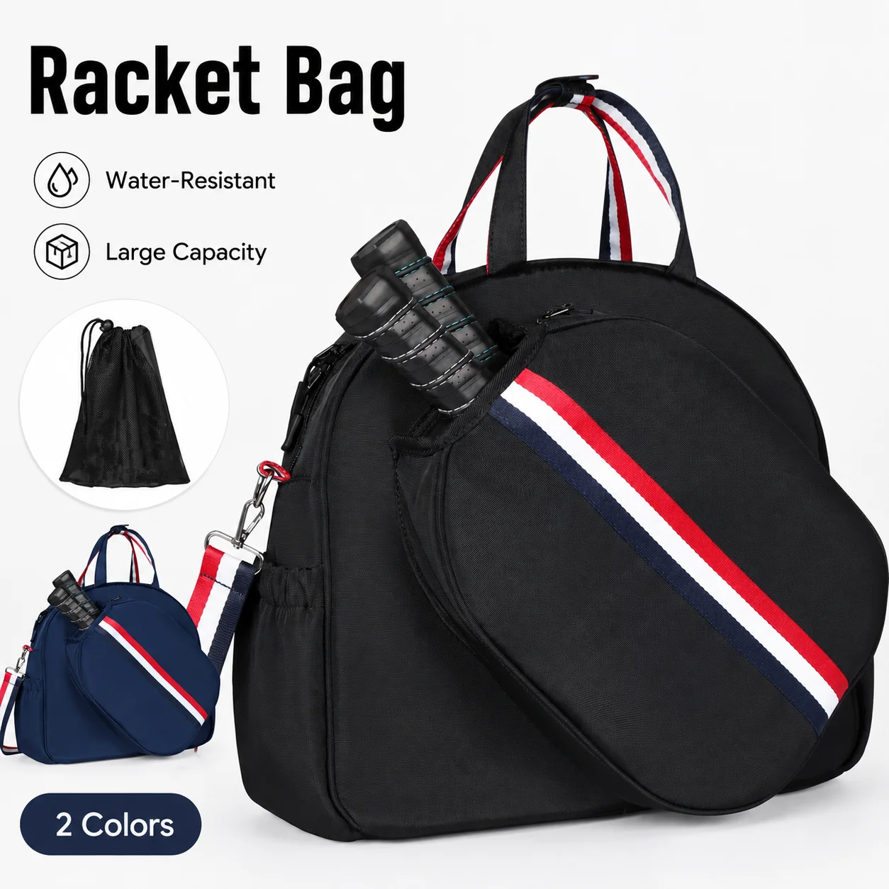 

Pickleball Paddle Bag Tennis Racket Cover Single Shoulder Sports Bag Waterproof Lightweight Storage Case with Ball Pocket