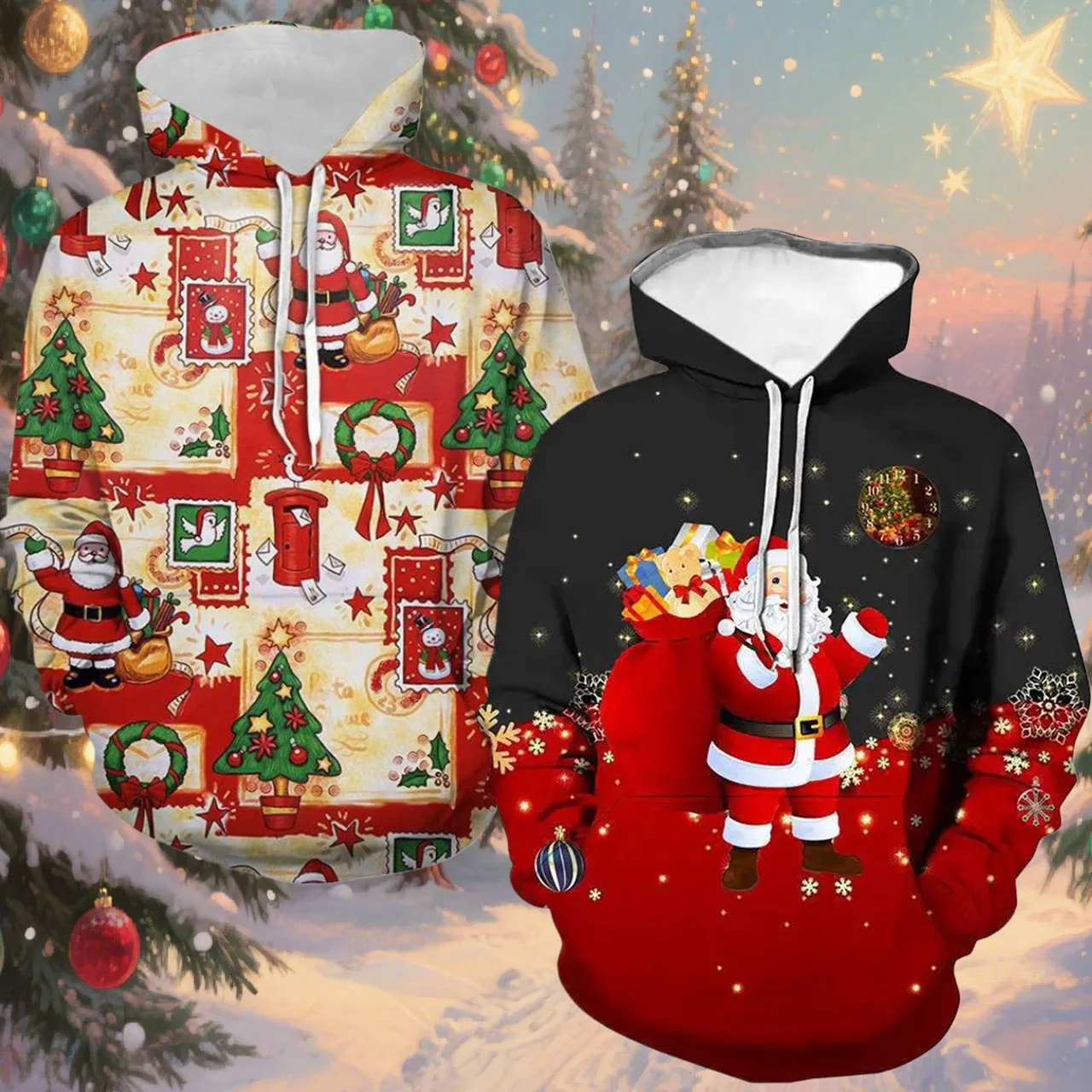 

Толстовка с длинными рукавами и рождественским принтом для взрослых и детей, спортивный топ для отдыха на открытом воздухе, новое осенне-зимнее ветрозащитное теплое пальто