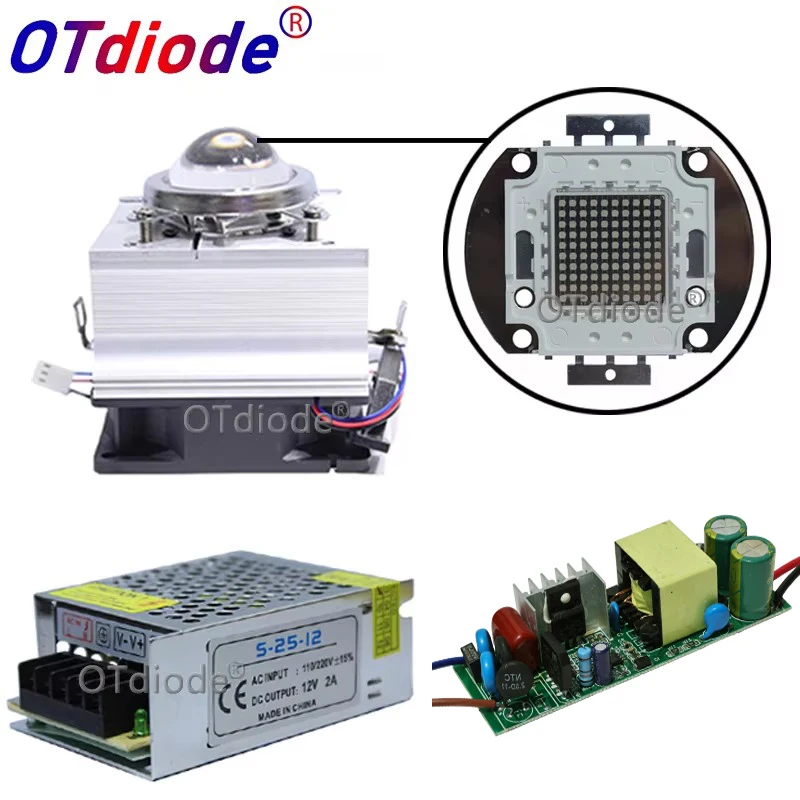 

100W LED COB UV 395-400nm 365-370nm Light +AC 85-265V driver + heatsink+ 60/120 degree Lens with Reflector Collimator kit Lamp