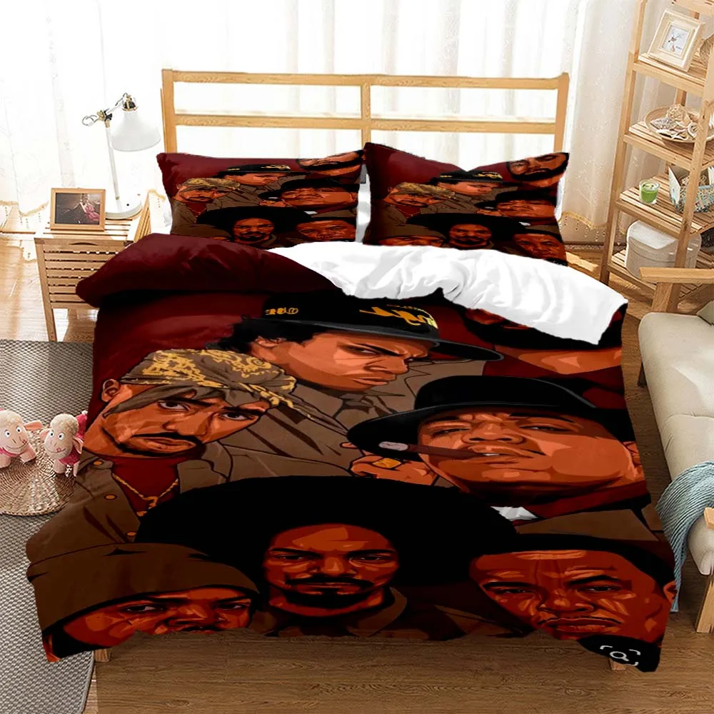 Hip hop rapper printed Quilt Cover Pillow Cover Bedding set luxury Queen bedding set Customized Personal style