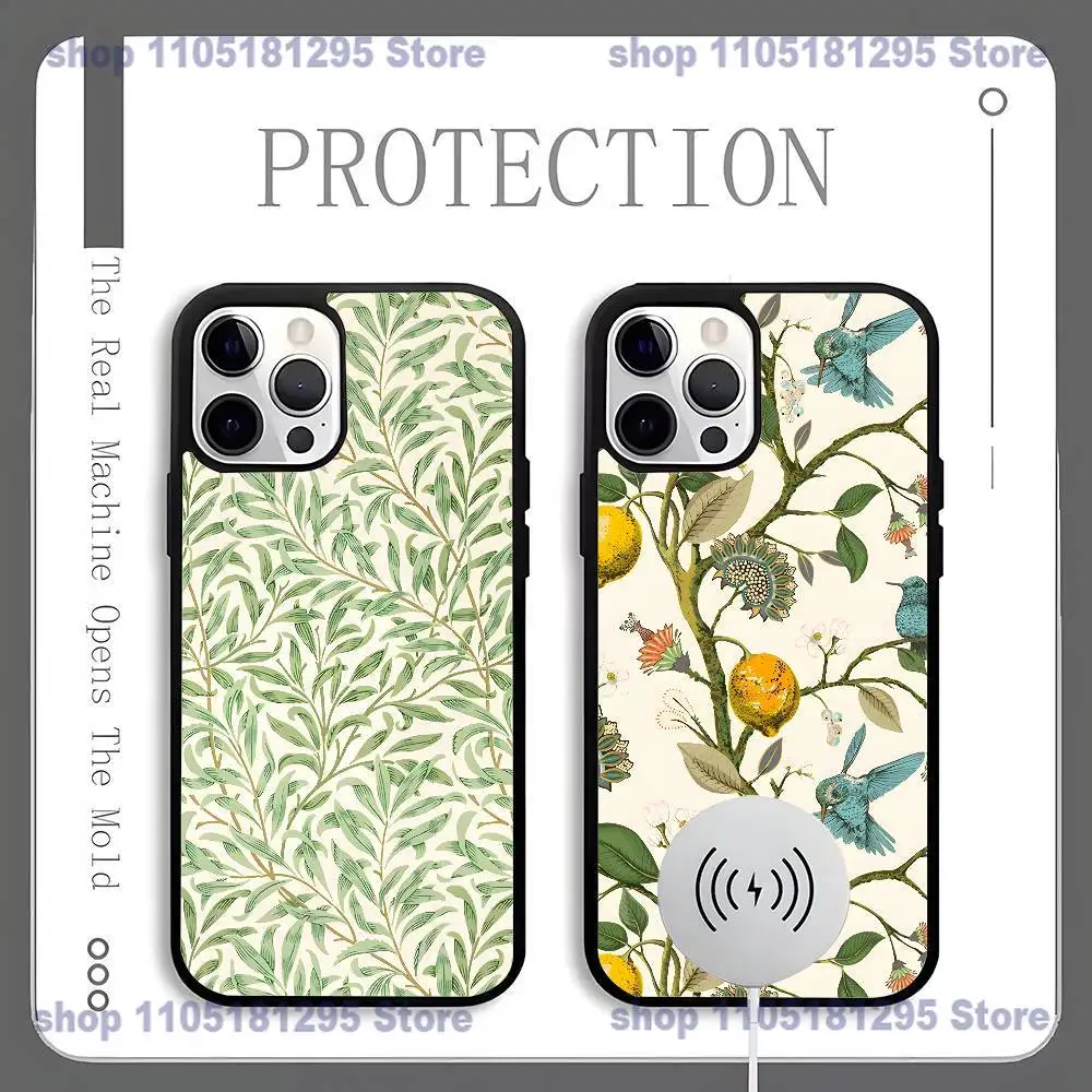 

William Morris Strawberry Thief Phone Case For iPhone 17,16,15,14,13,12,11,Pro,Max,Plus,Mini,SE4,E Magsafe Wireless Charging