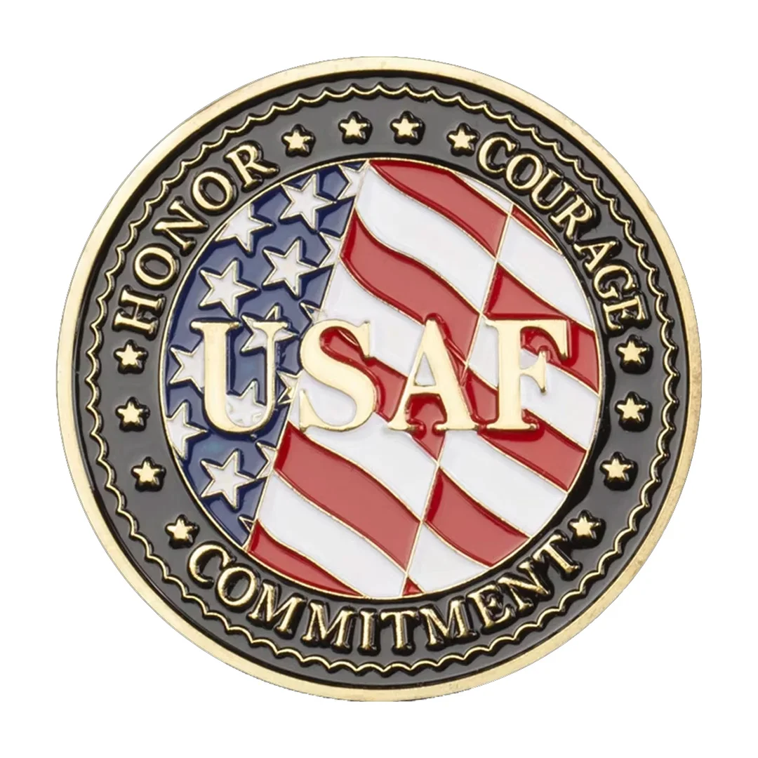 الولايات المتحدة سلاح الجو المخضرم تذكارية عملة مطلية بالذهب الشرف الشجاعة الالتزام العملات التذكارية