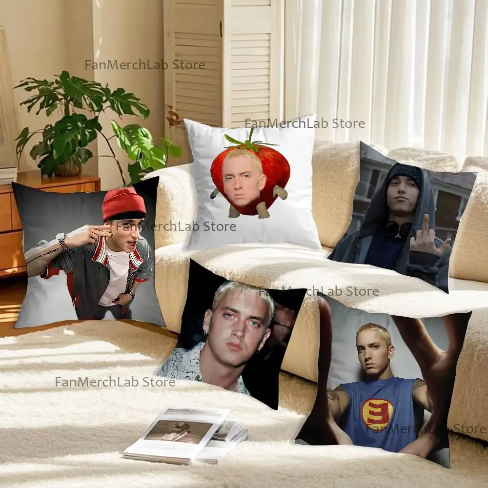 

Singer E-EminemS Anime Pillow Case Anti-dustmite Pillowcase Invisible zipper silky short plush Sofa cushion cover