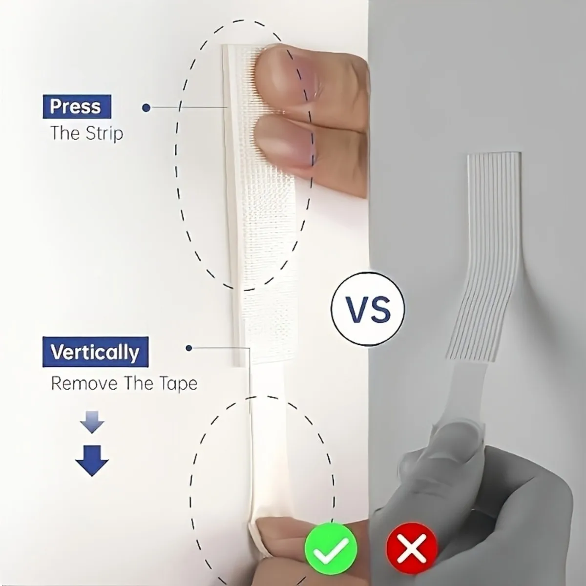 Large photo hook strip, suitable for photo frames - no punching, removable adhesive wall hook, non-destructive tape
