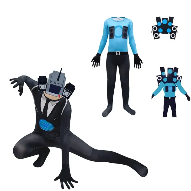 Kids Halloween Skibidi Tv Man Cosplay Costume Recorder Cosplay Game Costume Speaker Man Camcorder Man Costume Game Dress Suit