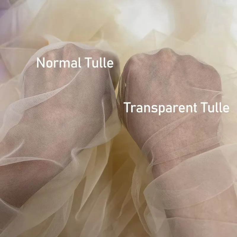 Mistlace 5 Yards Shimmer 100% Nylon Tulle Wedding Dress Fabric Sheer Soft Transparent Bridal Mesh for Dresses #07