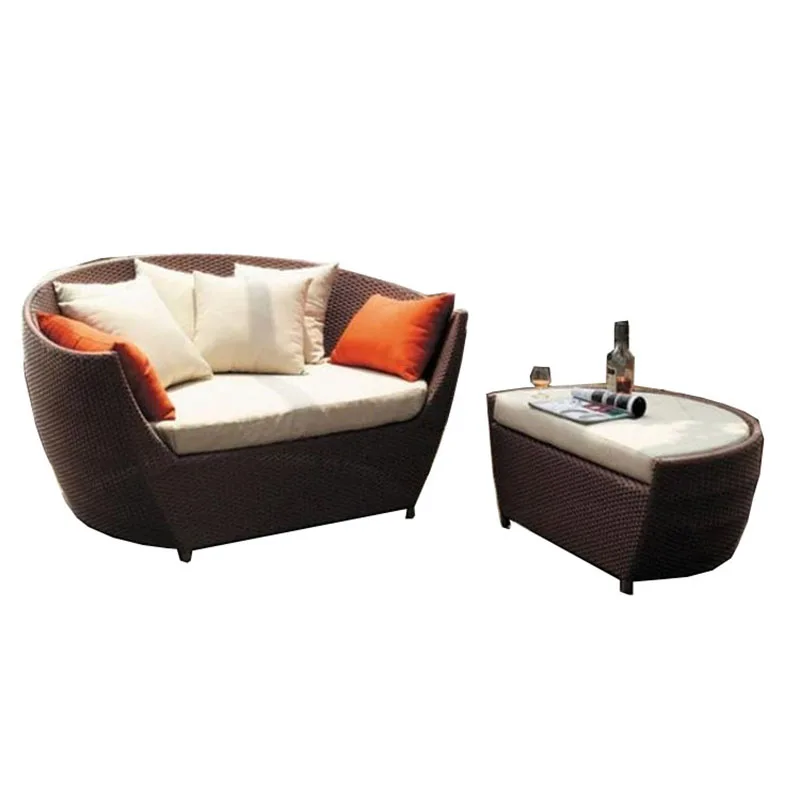 

Balcony Simple Table And Chairs Indoor Rattan Chair Combination Furniture Leisure Outdoor Sun Room Garden Rattan Sofa Round Bed