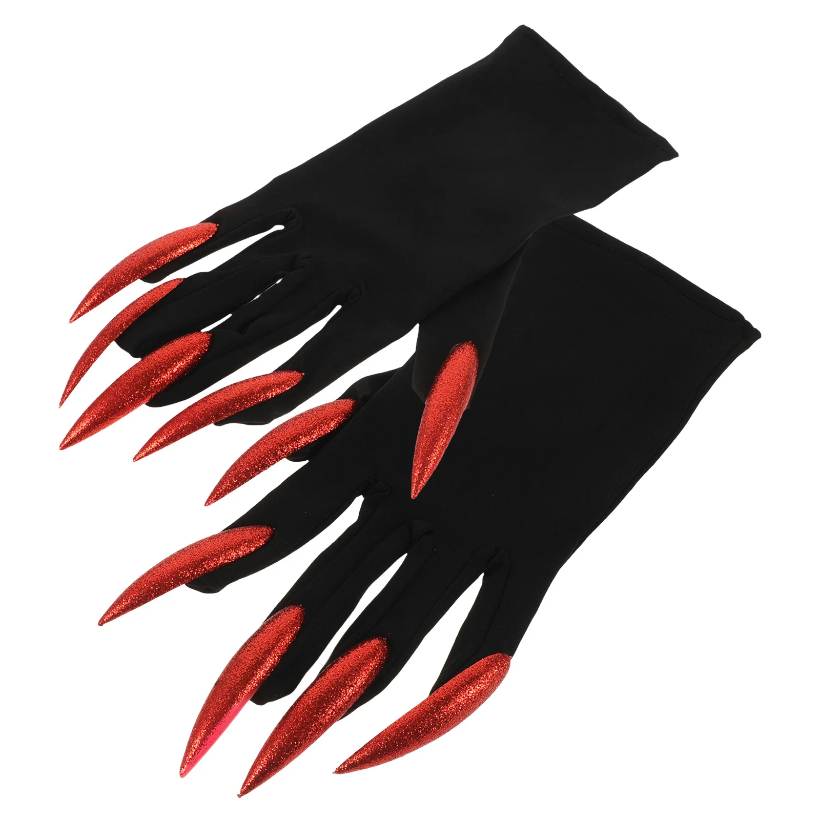 1 par de guantes con garra de fantasma de Halloween, guantes largos para uñas de bruja, accesorios ligeros y cómodos para fiesta de disfraces aterradores