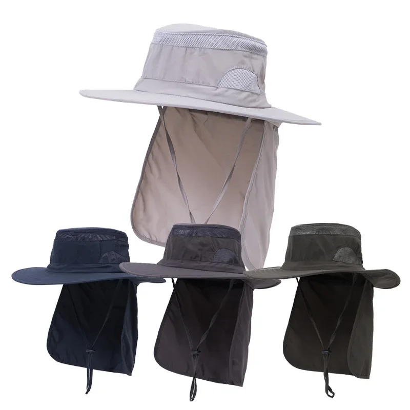Summer Sun Protection Fishing Hat with Extended Brim UV Proof Unisex Outdoor Sun Hat for Hiking and Fishing