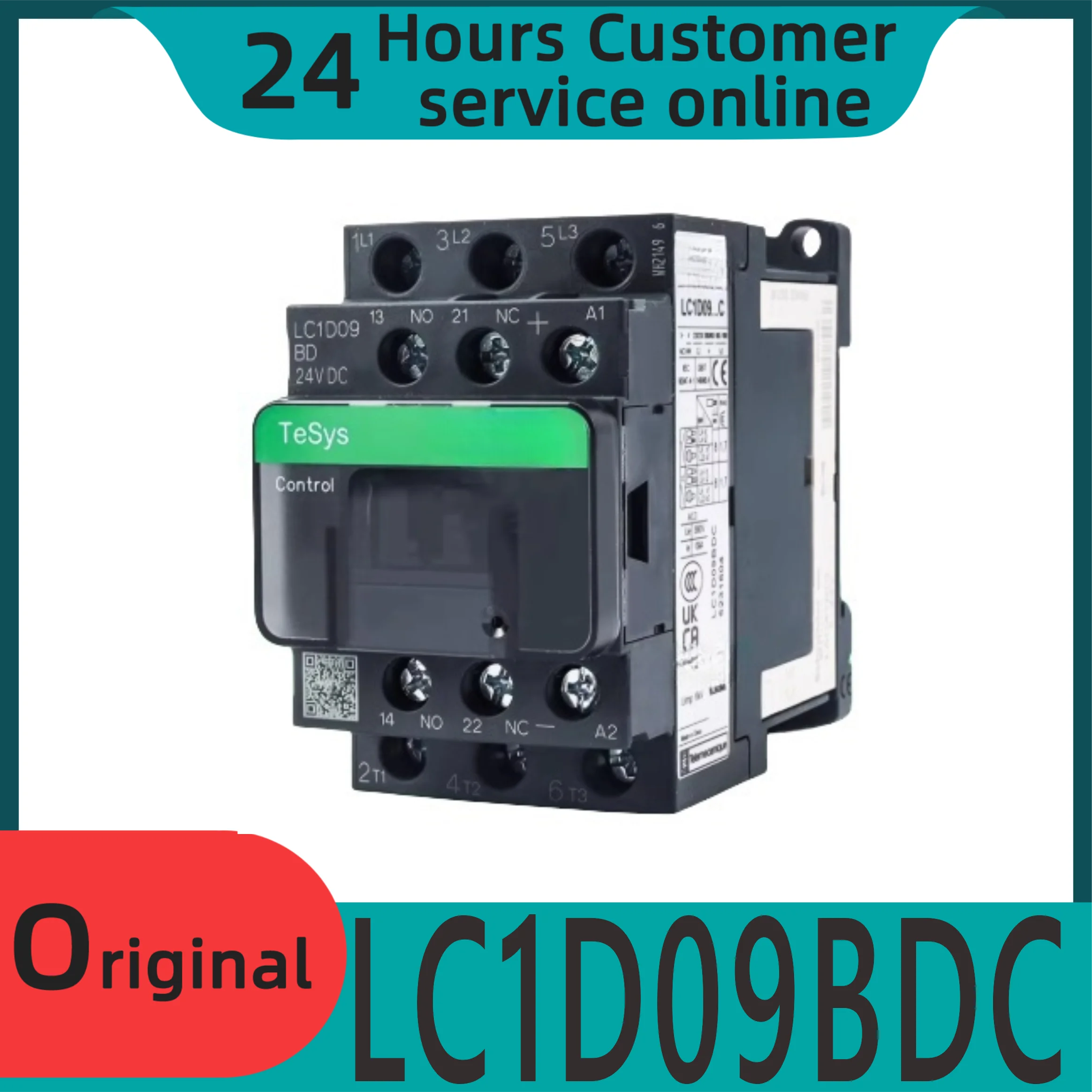 

New original three pole DC contactor LC1D09BDC 9A DC24V