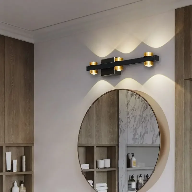 Modern Luxury Vanity Light Copper Restroom Wall Lamp Make Up LIght Indoor Decor Light For Living Room Bedroom Mirror Front Lamp