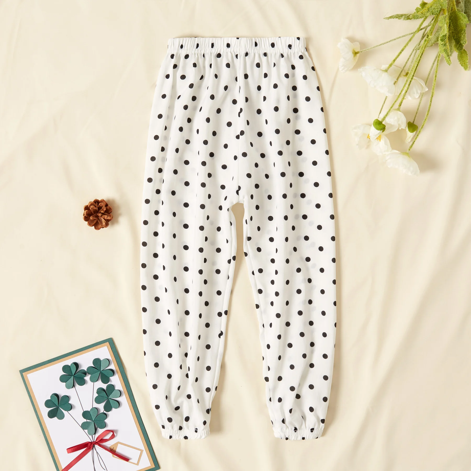 PatPat Toddler Girl Casual Polka dots Mosquito Repellent Pants