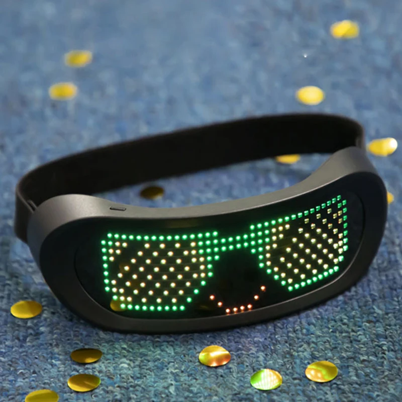 Light Up Led Bluetooth Glasses Halloween Concert Festival Ball Party Neon Accessories Led Bluetooth DIY Image Glasse