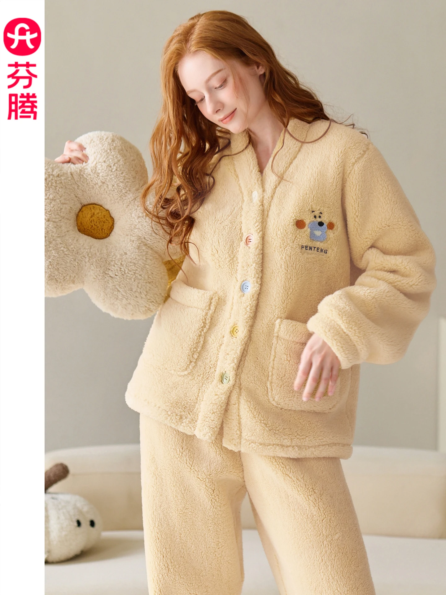 fenteng-coral-fce-spwear-women's-thiened-flannel-anti-static-warm-large-size-home-clothes-set-autumn-winter-leisure