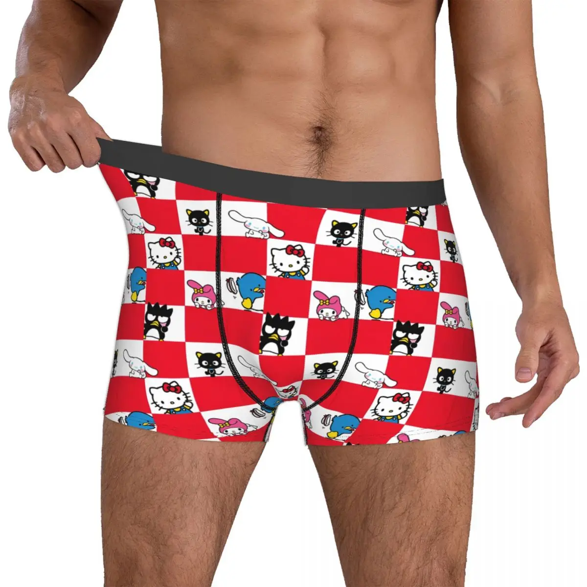 Man Sanrio Kuromi Melody Hello Kitty Boxers Novelty Gifts Underwear Cartoon Shorts Men's Boxer Briefs Quilt Underpants Cozy