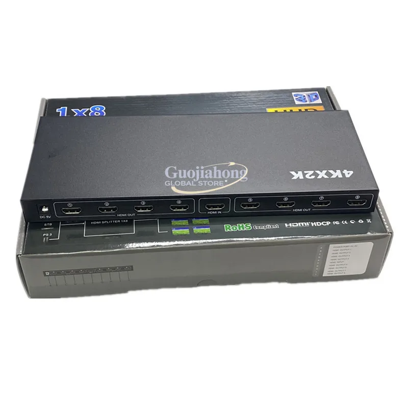 

Splitter 1 in 8 out One to 8 HD 4Kx2K 1080P 3D 1X8 SPLITTER