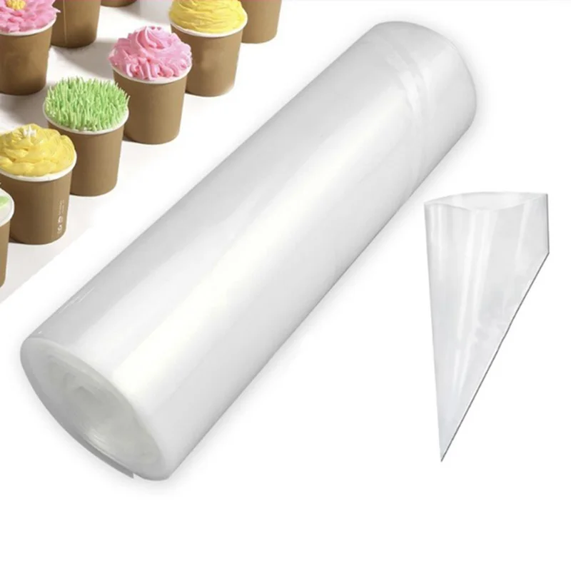 Cake Cream Decorating Pastry Tip Tool Bakeware Cake Tools 50 Pcs/roll Large Size Disposable Piping Bag Icing Fondant