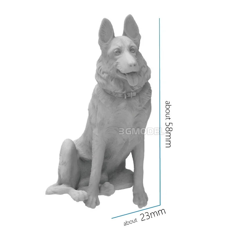 Freedom 3D Resin Print, Animal Model Kit F616007 German Wolfdog - Sitting Position (forR75 Motorcycle) 1/16