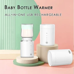 N1 Baby Bottle Warmer All-In-One USB Rechargeable Heater Portable Wireless Milk Heater with Sterilizer with 2 Adapters