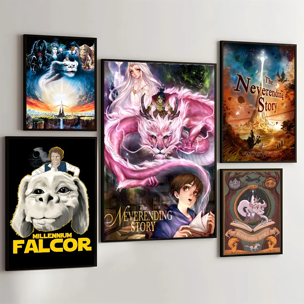 1PC The NeverEnding Story Poster Movie Sticky Posters Retro Kraft Paper Sticker DIY Room Bar Cafe Aesthetic Art Wall Painting