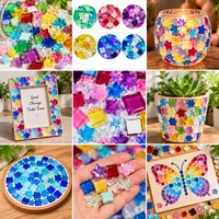 Colorful Glass Mosaic Tiles Mixed Star Square Pieces DIY Mosaic Craft Material for Home Decor Vase Pot Coaster Art Projects 6