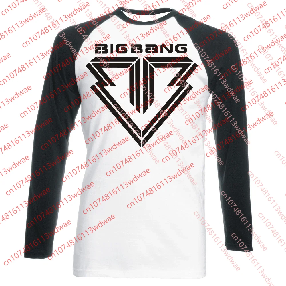 BIGBANG Raglan Long Sleeve T Shirt Unisex Sleeve Kpop Fan Merch Classic Triangle Graphic Tee Daily Casual Streetwear Top