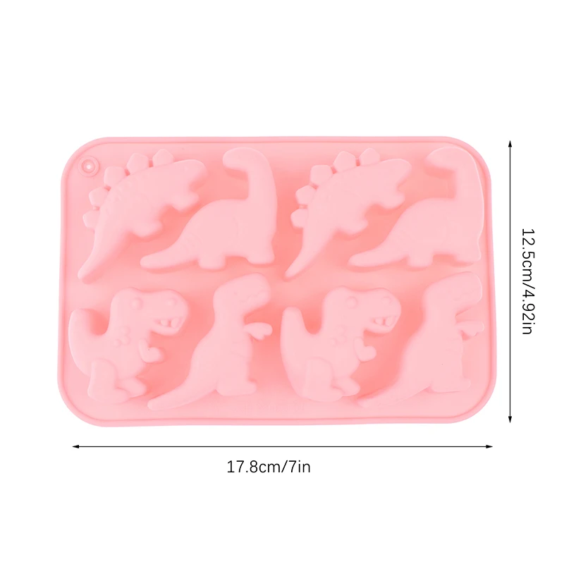 1Pc 8 Cavity DIY Dinosaur Cake Decor Candy Cookies Silicone Mold Dinosaur  Jelly Baking Tool Candle Soap Mould Ice Tray Kitchen