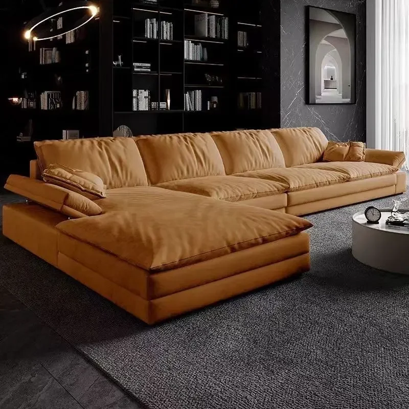 Technology cloth sofa living room down widened oversized sitting deep cat scratching skin sailing sofa