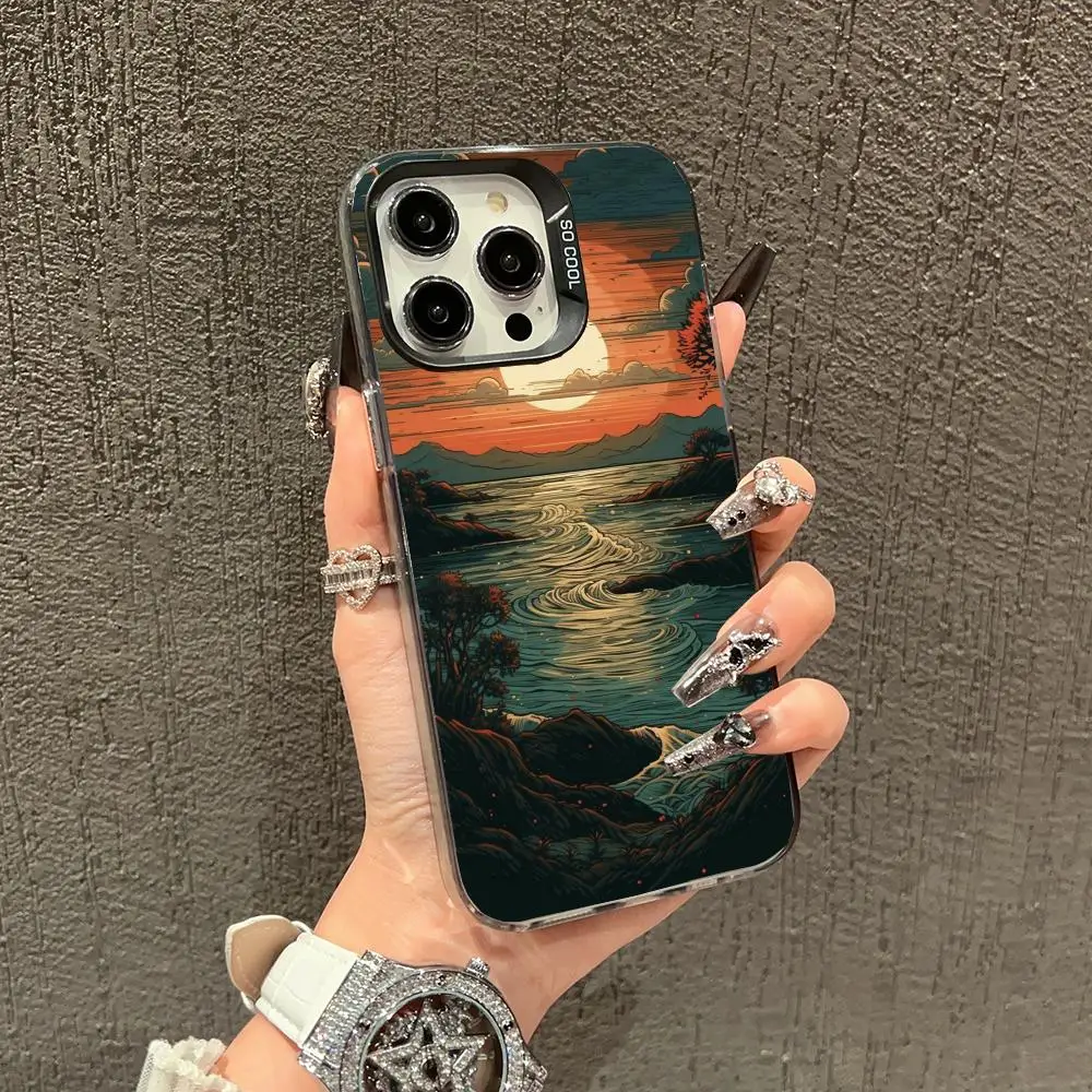 

Sunrise view case for iPhone17 16 15 14 13 12 11 Pro/ Max/Plus shock-proof rear cover anti-fingerprint