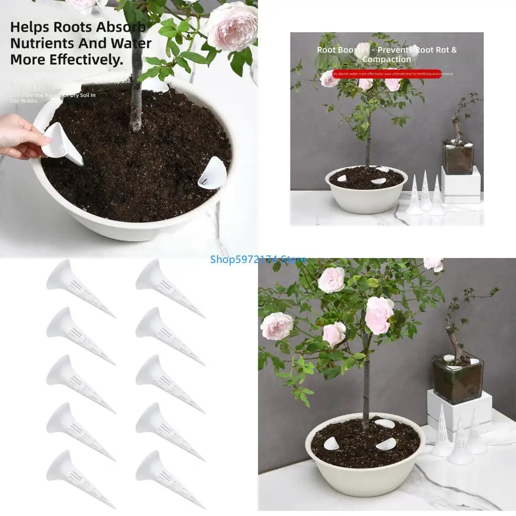 Y3NB 10/20/50Pcs Conical Plant Breathable Watering Device Gasket Soil Aeration Root Garden Plant Bottom Flower Plant