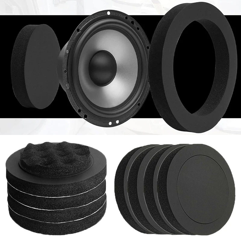4PCS 4/5/6.5 Inch Car Speaker Sound Insulation Ring Cotton Auto Interior Speaker Soundproof Foam Cotton Accessories Universal