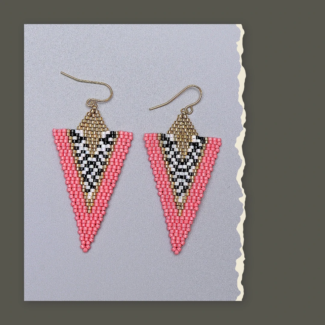 

ZGMXR Rice bead earrings Geometry Irregular Hand-woven Alloy Woman Bohemia Fashion Simple Creativity Beaded earrings