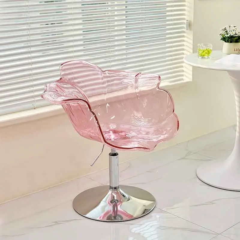 Nordic Furniture Transparent Petal Chair Elevating Leisure Seat Creative Dining Chairs Bedroom Dressing Stool Backrest Armchair