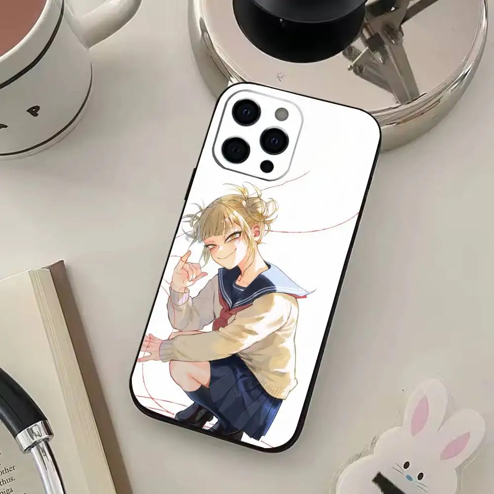 Custodia per telefono Anime Himiko Toga per iPhone17,16,15,14,13,12,11 Plus,Pro Max Cover nera morbida