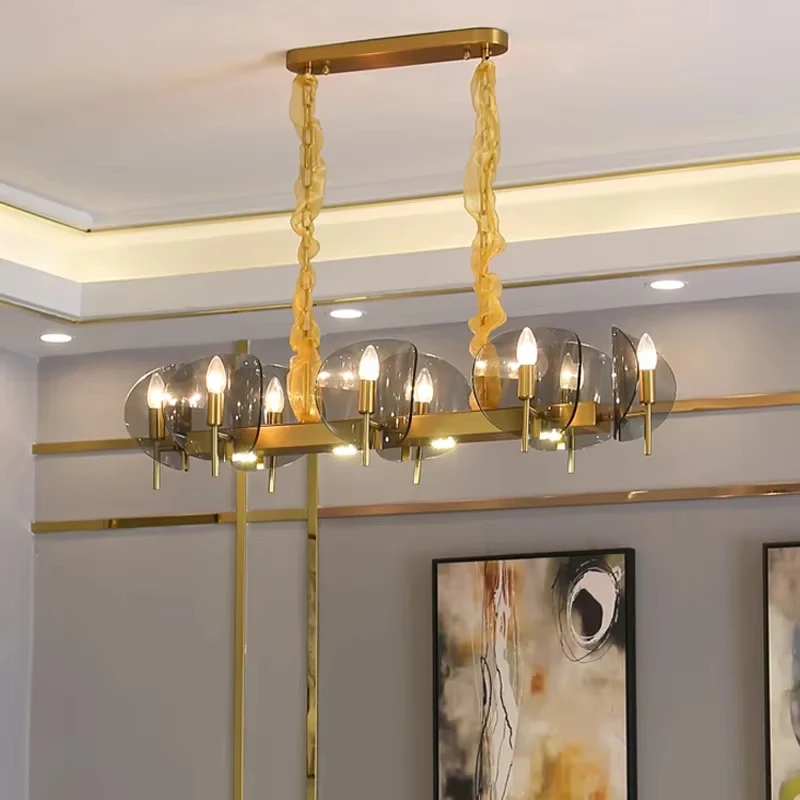 

Nordic Luxury Chandelier Metal Glass Lamp For Living Room Kitchen Hotel Classic Indoor Decorative Lighting Fixtures Modern